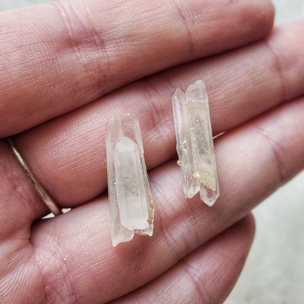 Handmade Clear Quartz Earrings